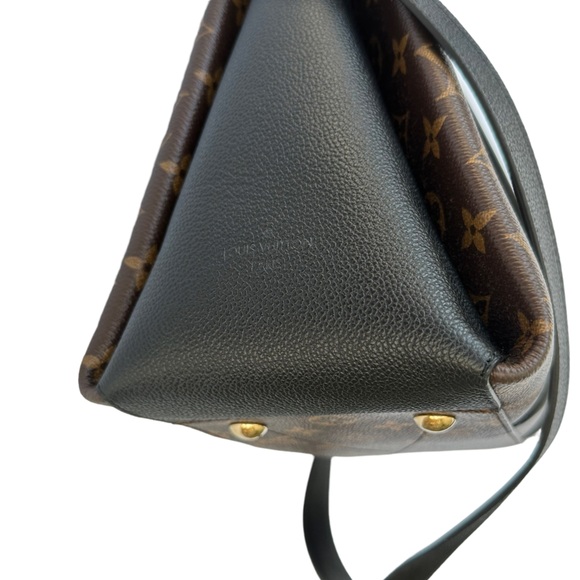 Louis Vuitton Soufflot MM Satchel Brown Monogram Canvas Black Shoulder Handbag - Picture 9 of 14